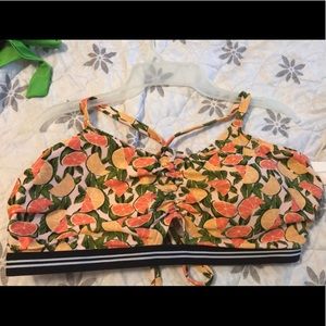 Bikini Top ONLY Lemon and Orange Print Size 18W